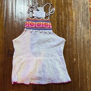 SAYLOR White Tank Top with Multicolor Embroidery